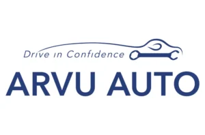 a blue logo of Arvu Auto
